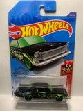 Black '65 Ford Galaxie HW Flames GHD63 D7C6 2018 Long Card Hot Wheels Diecast Car