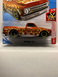 Brown Flames '67 Chevy C10 HW Flames FYC44 D7C3 2017 Long Card Hot Wheels Diecast Car