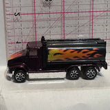 Black Flames Smoldering Looks Peterbilt Tank Truck 1991 Hot Wheels Diecast Car