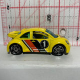 Yellow #1 Volkswagen New Beetle Cup Hot Wheels Diecast Car