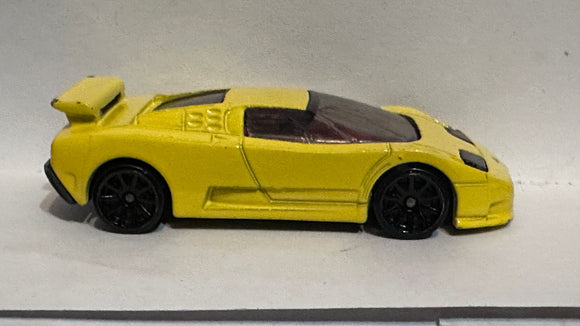 Yellow '94 Bugatti EB110 SS GRX25 ©2020 Hot Wheels Diecast Car