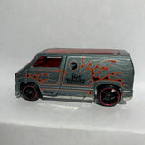 Grey Flames Custom '77 Dodge Van New Mdels Series Hot Wheels Diecast Car