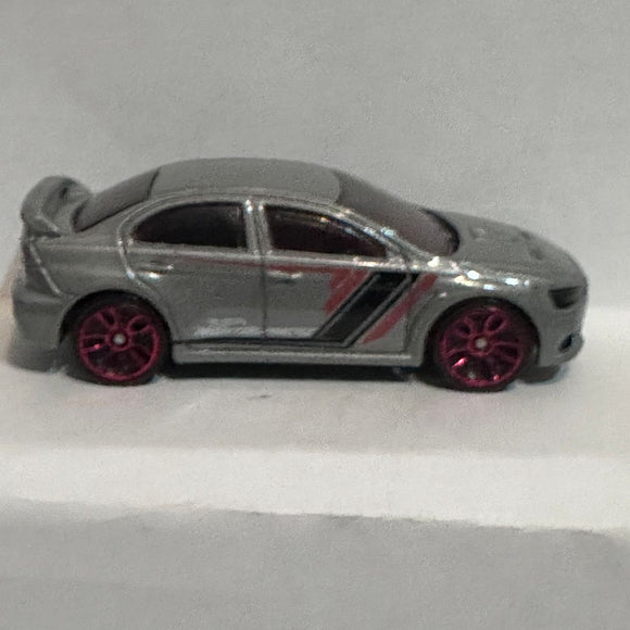 Silver 2008 Lancer Evolution Hot Wheels Diecast Car