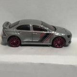 Silver 2008 Lancer Evolution Hot Wheels Diecast Car