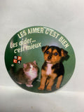 SPCA Les Aimer c'est Bien Les Aider c'est Mieux Puppy Kitten  Button Pinback