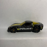 Black Lafayette Police C6 Corvette Hot Wheels Diecast Car