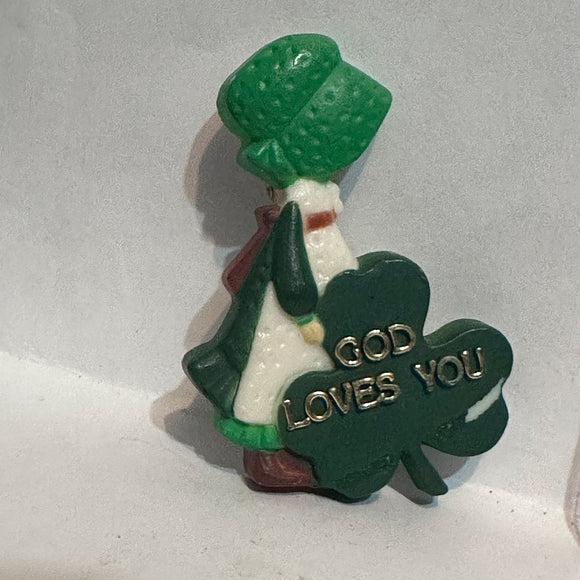 God Loves You Irish Shamrock  Lapel Pin
