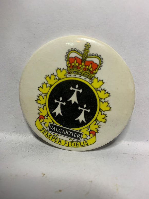 CFB Valcartier Crest Emblem  Button Pinback