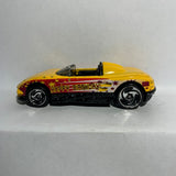 Yellow Happy Birthday MX48 Turbo Hot Wheels Diecast Car