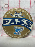 Cumberland 1987 miner Hockey Association Pass  Button Pinback