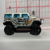 White Zebra Stripes Hummer Jungle Rally Hot Wheels Diecast Car