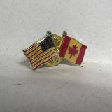 USA Canada Friendship Flags  Lapel Pin