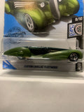 Green Custom Cadillac Fleetwood Rod Squad GHD30 D7C6 G1 2018 Long Card Hot Wheels Diecast Car
