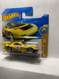 Yellow '95 Mazda RX-7 Drift HW '70s vs '90s HYY95 N521 2024 Short Card Hot Wheels Diecast Car