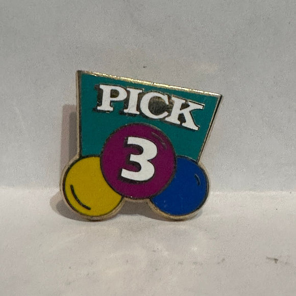 Pick 3 Lotto  Lapel Pin