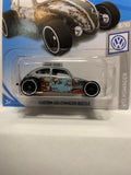 Grey Custom Volkswagen Beetle Volkswagen FYF77 D7C3 2017 Long Card Hot Wheels Diecast Car