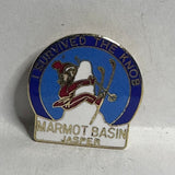 I Survived The Knob Marmot Basin Jasper Alberta  Lapel Pin