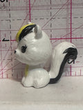 White Shunk Yellow Stripe Mini Barbie Pet Accessory Animal Toy