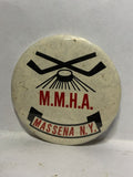Hockey M.M.H.A. Massena N.Y. Logo  Button Pinback