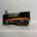 Black Rail Rodder Train Engine Hot Wheels Diecast Car