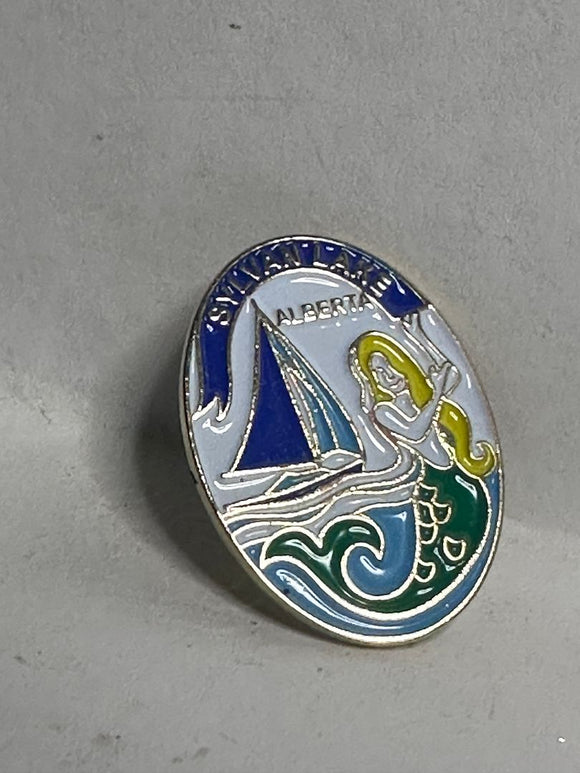 Sylvan Lake Mermaid Lighthouse Alberta  Lapel Pin