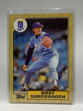 # 140 Bret Saberhagen  Kansas City Royals 1987 Topps Baseball card