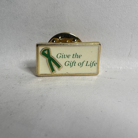 Green Ribbon Give the Gift of Life  Lapel Pin