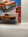 Brown Flames '67 Chevy C10 HW Flames FYC44 D7C3 2017 Long Card Hot Wheels Diecast Car