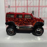 Red Flames Hummer H2 Hot Wheels Diecast Car