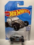Grey Custom Volkswagen Beetle Volkswagen FYF77 D7C3 2017 Long Card Hot Wheels Diecast Car