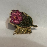 Alberta Wild Rose Flower  Lapel Pin