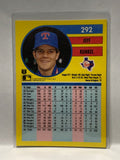 # 292 Jeff Kunkel  Texas Rangers 1991 Fleer Baseball card