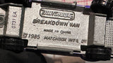 White Blue Breakdown Van ©1985 Matchbox Diecast Car