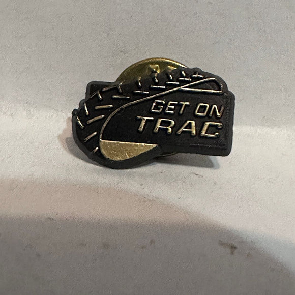Get on Trac Slogan Logo  Lapel Pin