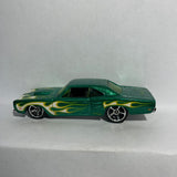 Green Flames '69 Dodge Coronet Superbee L9920 Hot Wheels Diecast Car