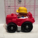 Red Little People Farmer Jed Tractor V3385 Fisher Price Diecast Car
