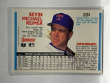 # 251 Kevin Reimer  Texas Rangers 1992 Donruss Baseball Cards