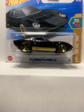 Black '71 Lamborghini Miura SV HW '70s vs '90s HYX73 N521 2024 Short Card Hot Wheels Diecast Car