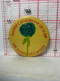 Societe Canadienne de la Sp Flower MS Society of Canada  Button Pinback