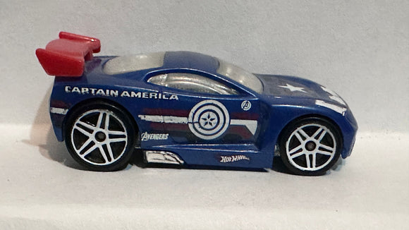 Blue Captain America Power Rage Avengers Hot Wheels Diecast Car