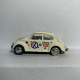 White Peace and Love 1967 Volkswagen Classic Beetle KT2540 Kinsmart Diecast Car