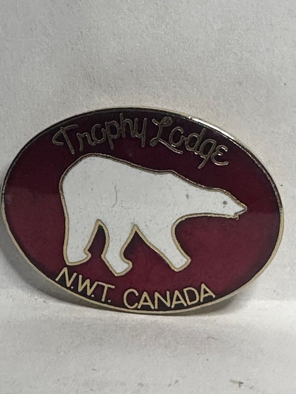 Trophy Lodge NWT Canada Polar Bear  Lapel Pin