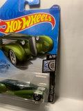 Green Custom Cadillac Fleetwood Rod Squad GHD30 D7C6 G1 2018 Long Card Hot Wheels Diecast Car
