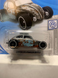 Grey Custom Volkswagen Beetle Volkswagen FYF77 D7C3 2017 Long Card Hot Wheels Diecast Car