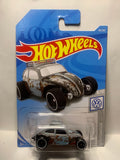 Grey Custom Volkswagen Beetle Volkswagen FYF77 D7C3 2017 Long Card Hot Wheels Diecast Car