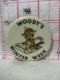 Woody's Winter Week Leopard Cub Sledding  Button Pinback