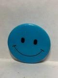 Blue Smiling Face  Button Pinback