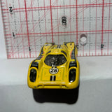 Yellow #28 Porsche 917 2014 Hot Wheels Diecast Car