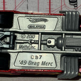 Red Flames 49 Drag Merc 2010 New Models Hot Wheels Diecast Car