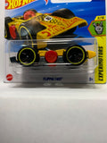 Yellow Flippin Fast Experomotors HYX88 N521 2024 Short Card Hot Wheels Diecast Car